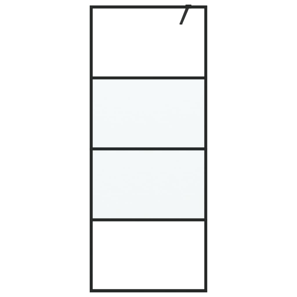 Vidaxl Walk-in shower wall 80x195 cm half-mat ESG glass black