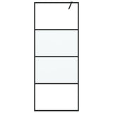 Vidaxl Walk-in shower wall 80x195 cm half-mat ESG glass black