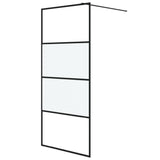 Vidaxl Walk-in shower wall 90x195 cm half-mat ESG glass black