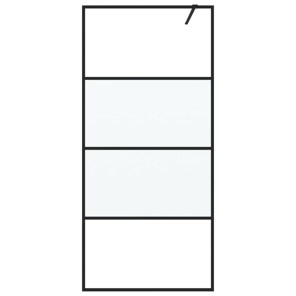 Vidaxl Walk-in shower wall 90x195 cm half-mat ESG glass black