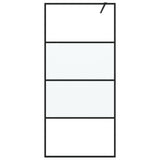 Vidaxl Walk-in shower wall 90x195 cm half-mat ESG glass black