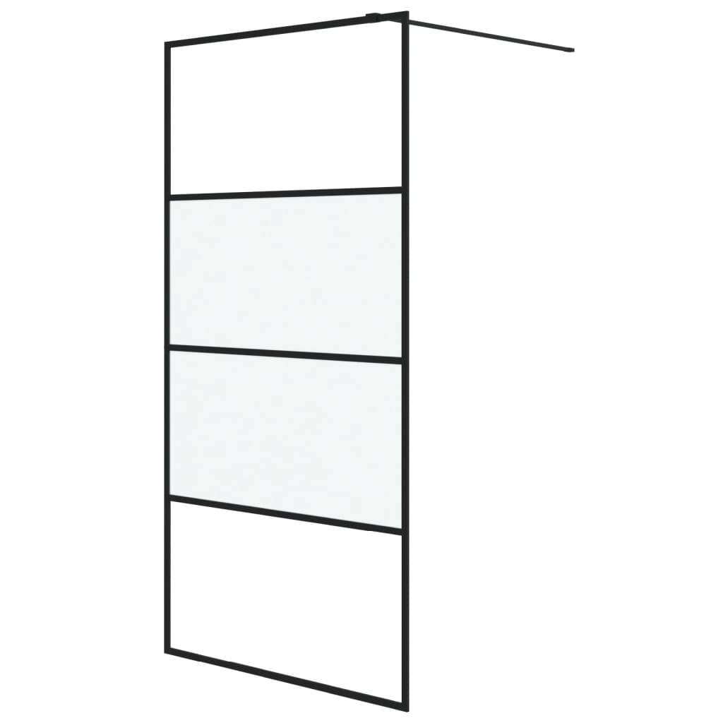 Vidaxl Walk-in shower wall 100x195 cm Halfmat ESG glass black