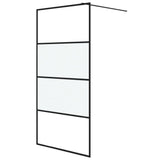 Vidaxl Walk-in shower wall 100x195 cm Halfmat ESG glass black