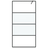 Vidaxl Walk-in shower wall 100x195 cm Halfmat ESG glass black