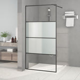 Vidaxl Walk-in shower wall 100x195 cm Halfmat ESG glass black
