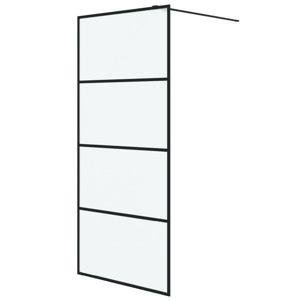 Vidaxl Walk-in shower wall 90x195 cm Mat ESG glass black