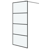 Vidaxl Walk-in shower wall 90x195 cm Mat ESG glass black