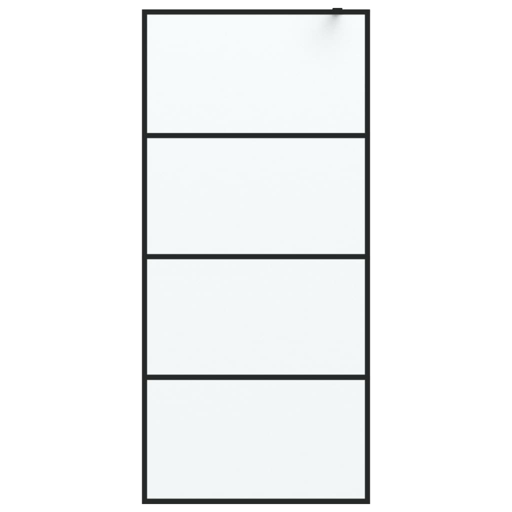 Vidaxl Walk-in shower wall 90x195 cm Mat ESG glass black