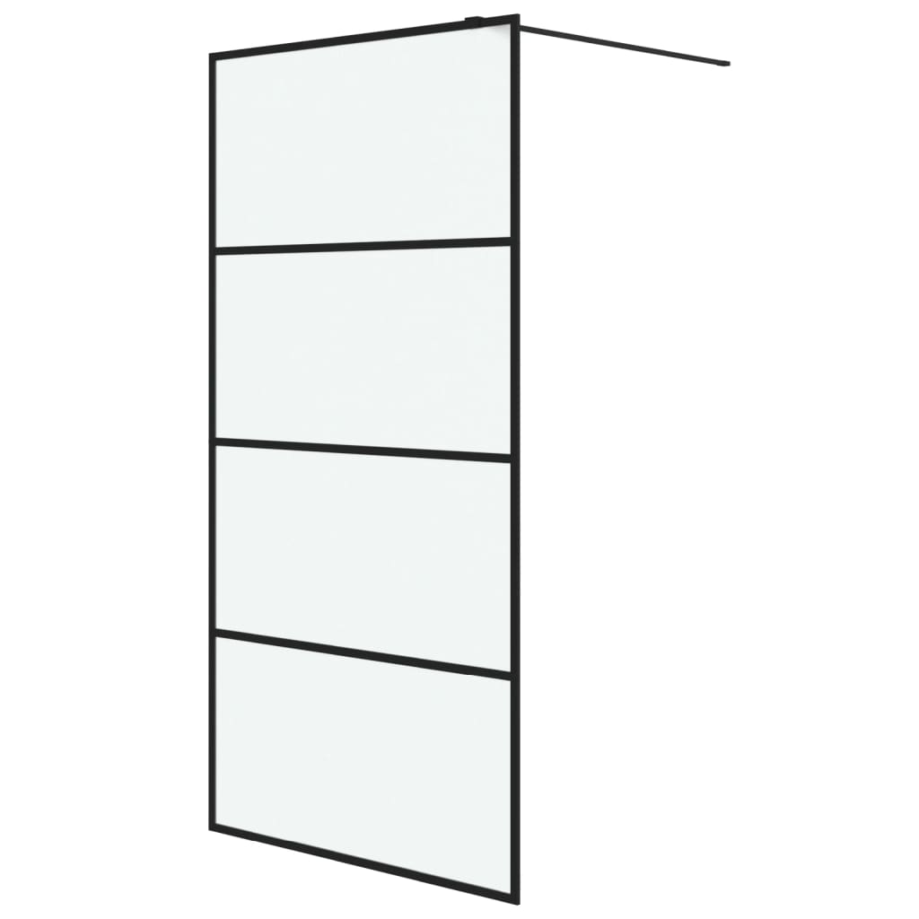 Vidaxl Walk-In duschvägg 100x195 cm matt ESG Glass Black