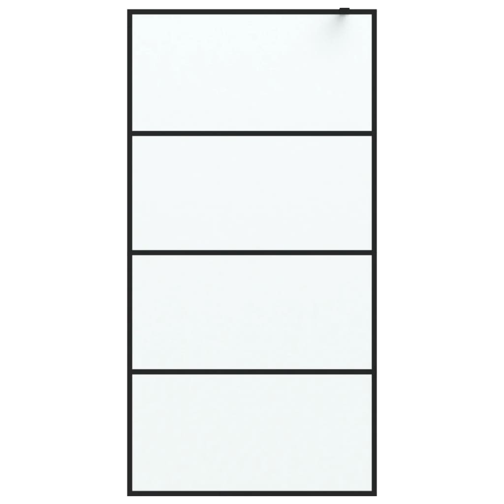 Vidaxl Walk-In duschvägg 100x195 cm matt ESG Glass Black