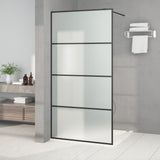 Vidaxl Walk-In duschvägg 100x195 cm matt ESG Glass Black