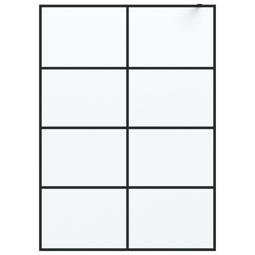 Vidaxl Walk-in shower wall 140x195 cm Mat ESG glass black