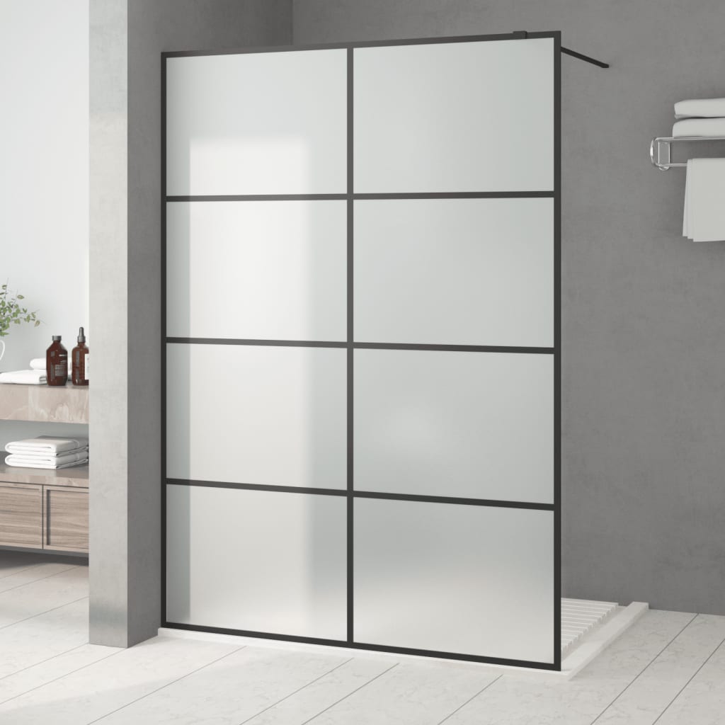 Vidaxl Walk-in shower wall 140x195 cm Mat ESG glass black