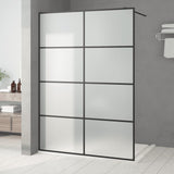 Vidaxl Walk-in shower wall 140x195 cm Mat ESG glass black