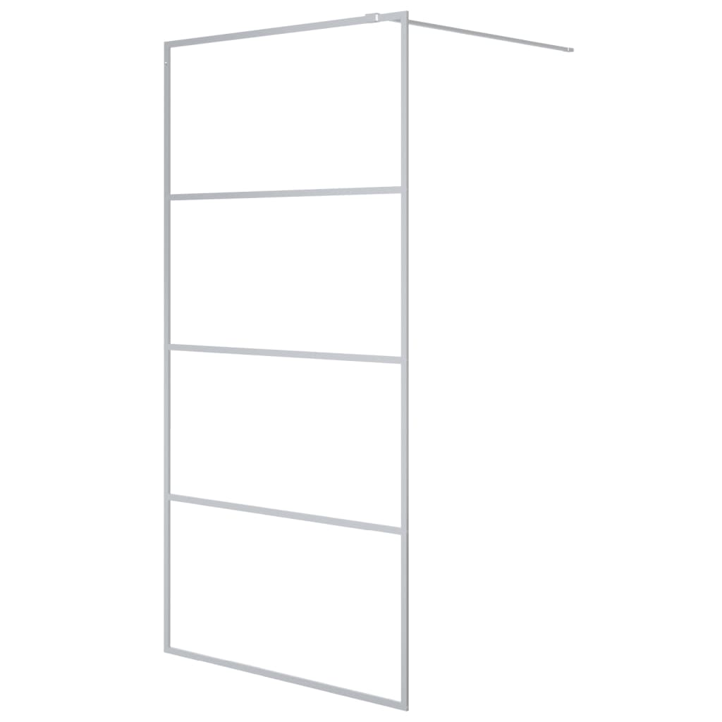 Vidaxl Walk-In duschvägg 100x195 cm transparent ESG-glas silverfärgad