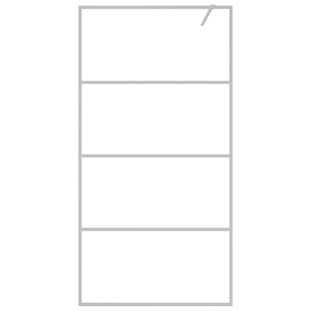 Vidaxl Walk-In duschvägg 100x195 cm transparent ESG-glas silverfärgad