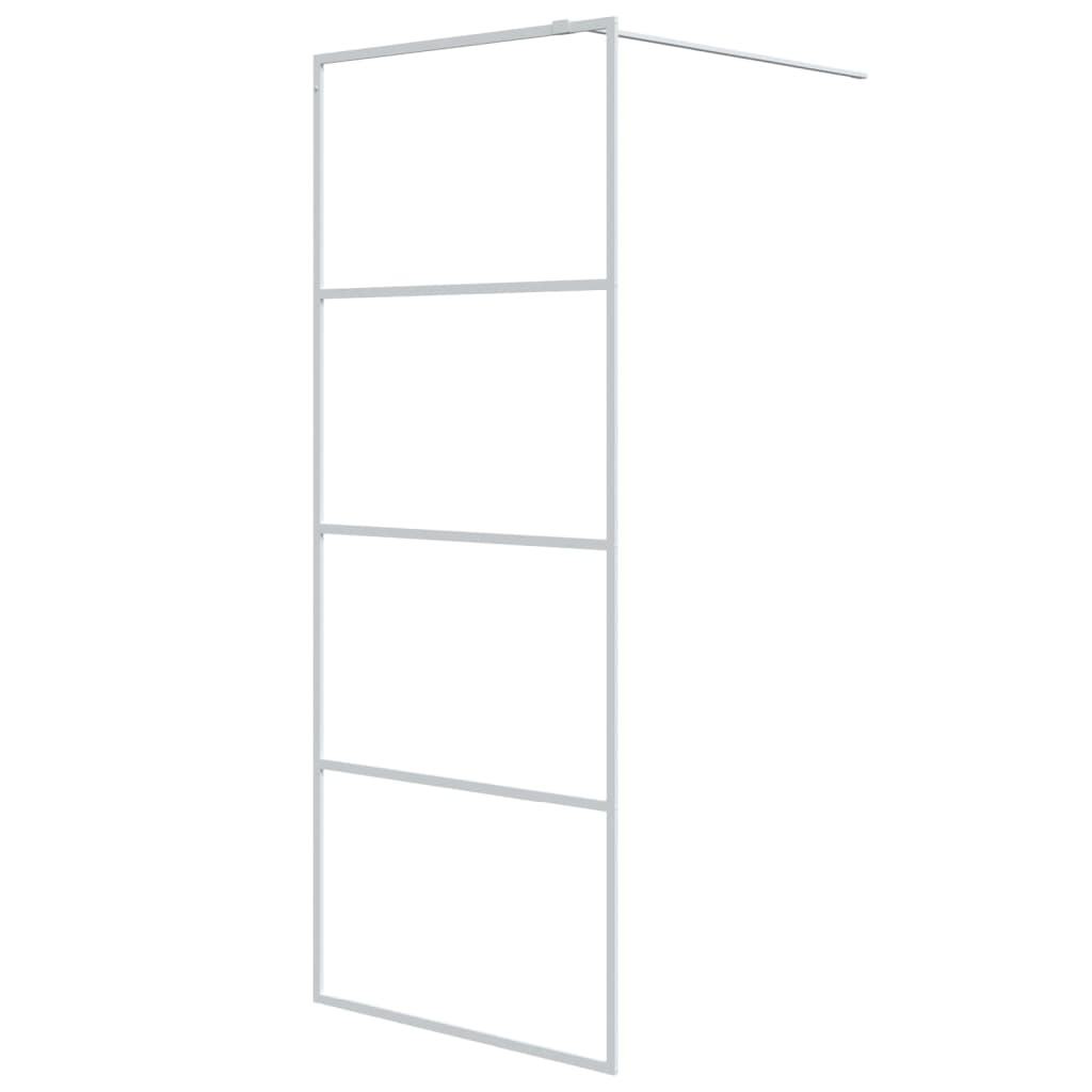 Vidaxl Walk-in shower wall 80x195 cm Transparent ESG glass white