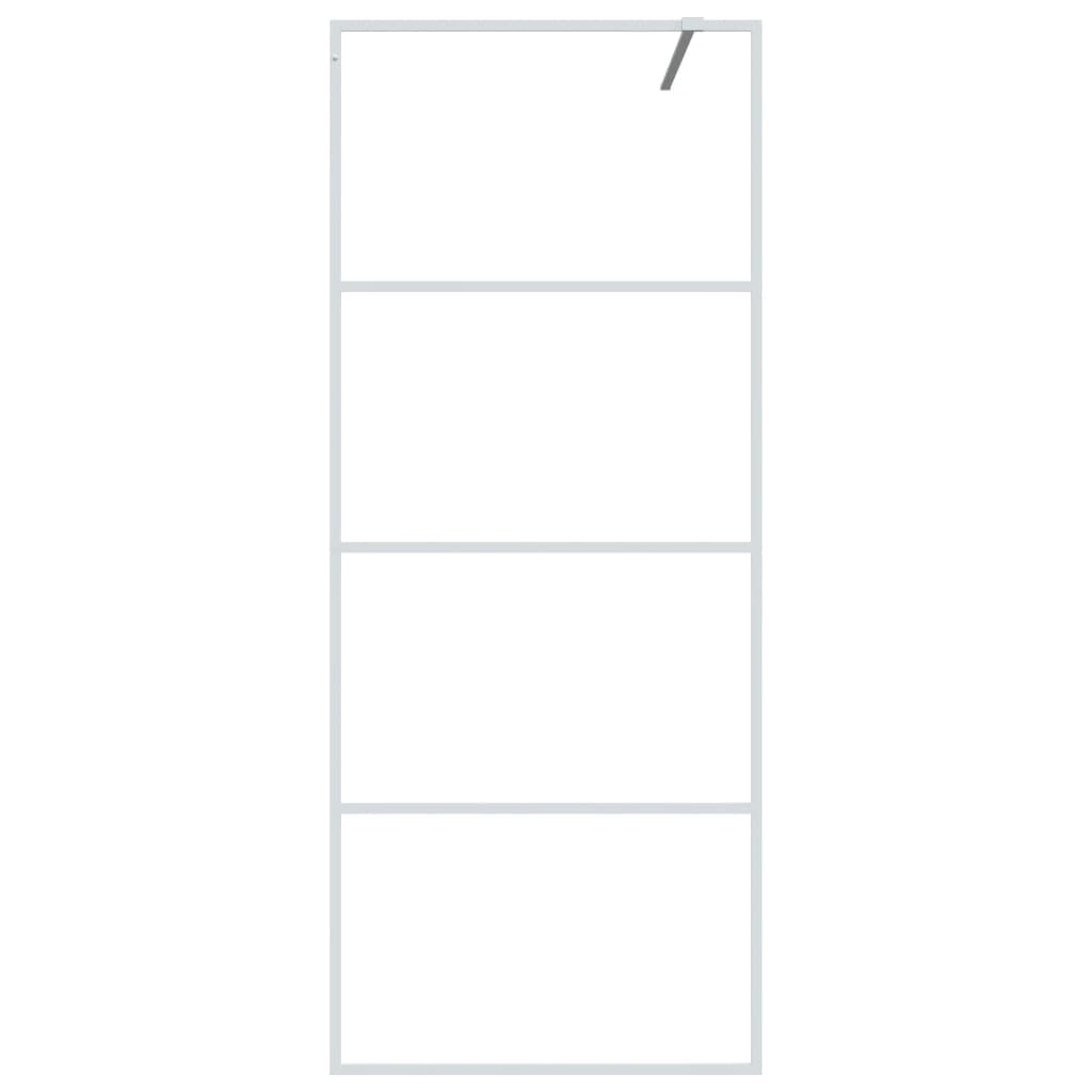 Vidaxl Walk-in shower wall 80x195 cm Transparent ESG glass white