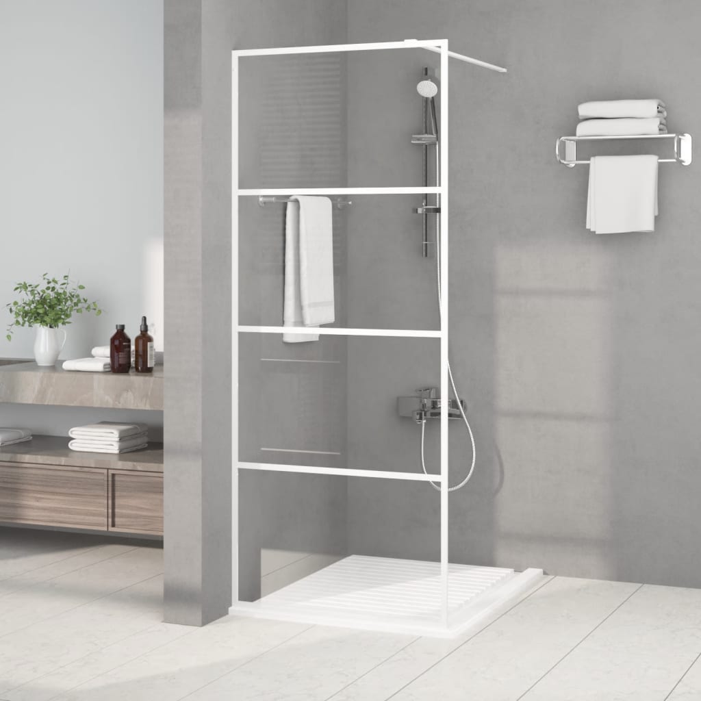 Vidaxl Walk-in shower wall 80x195 cm Transparent ESG glass white