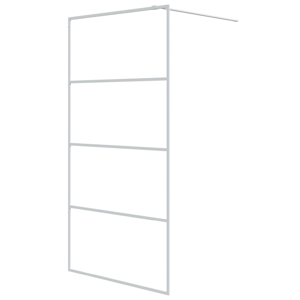 Vidaxl Walk-in shower wall 100x195 cm Transparent ESG glass white
