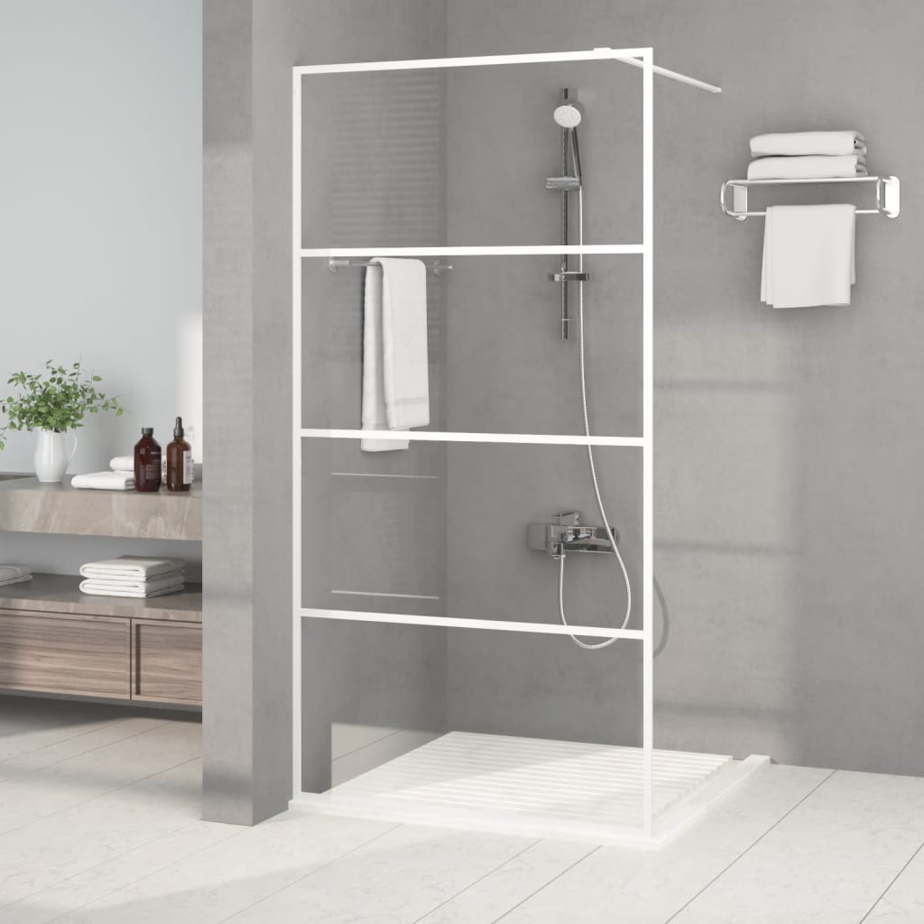Vidaxl Walk-in shower wall 100x195 cm Transparent ESG glass white