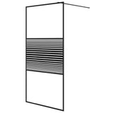 Vidaxl Walk-in shower wall 100x195 cm Transparent ESG glass black