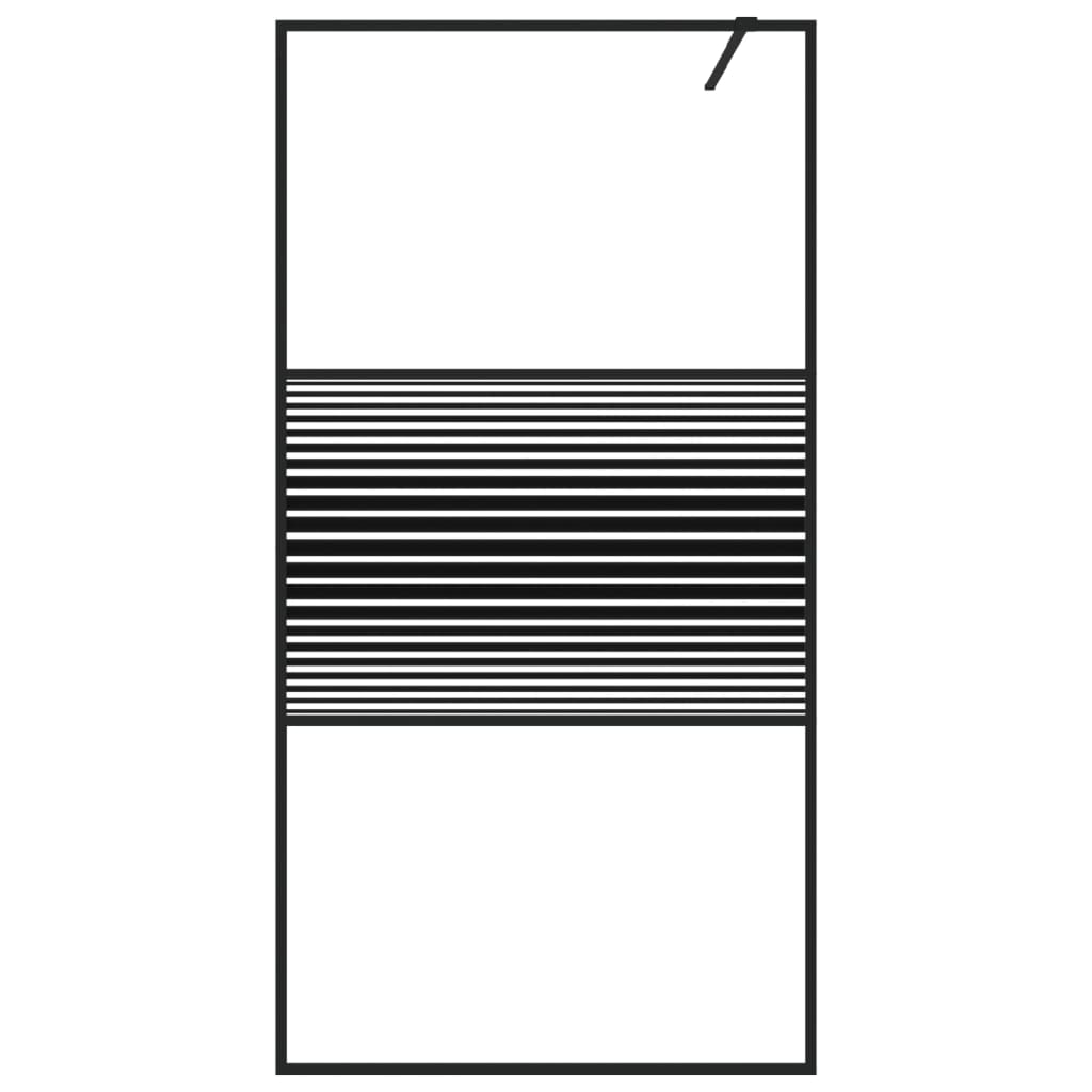 Vidaxl Walk-in shower wall 100x195 cm Transparent ESG glass black