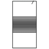 Vidaxl Walk-in shower wall 100x195 cm Transparent ESG glass black