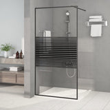 Vidaxl Walk-in shower wall 100x195 cm Transparent ESG glass black