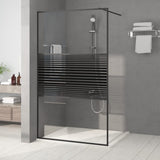 Vidaxl Walk-In duschvägg 115x195 cm transparent ESG-glas svart