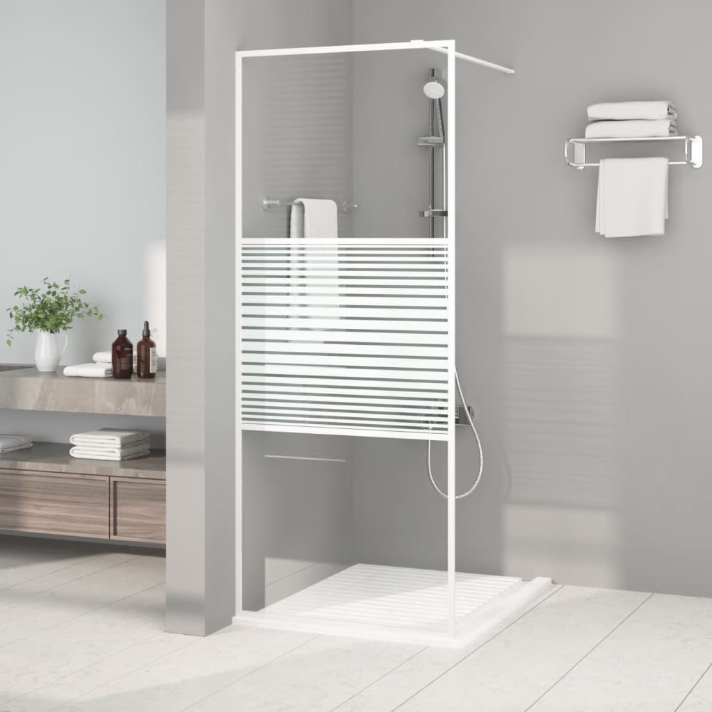 Vidaxl Walk-in shower wall 80x195 cm Transparent ESG glass white