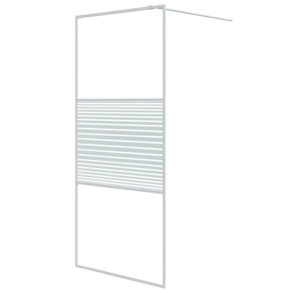 Vidaxl Walk-in shower wall 90x195 cm Transparent ESG glass white