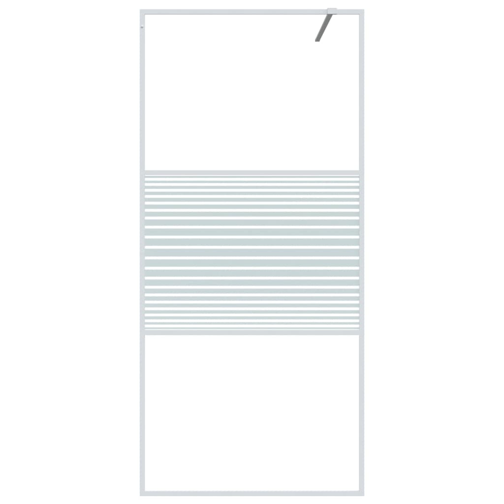 Vidaxl Walk-in shower wall 90x195 cm Transparent ESG glass white