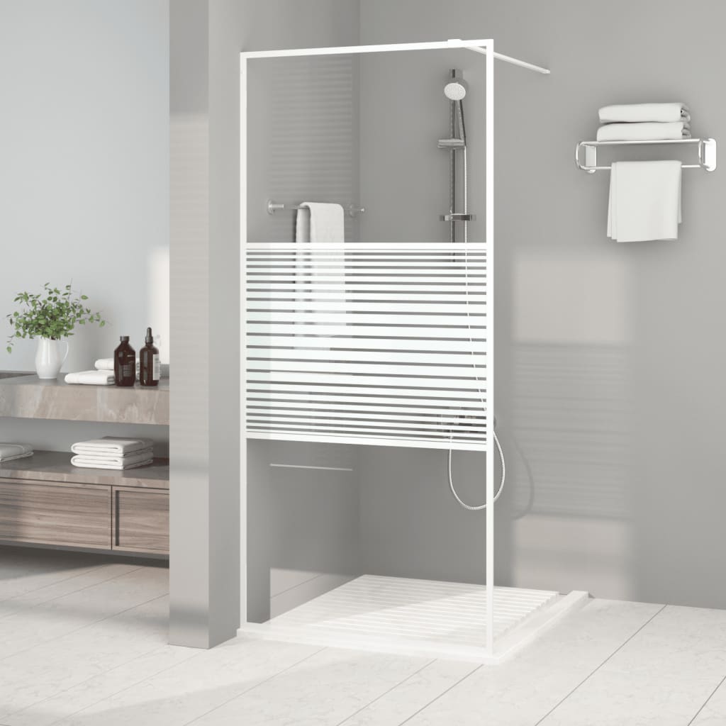 Vidaxl Walk-in shower wall 90x195 cm Transparent ESG glass white