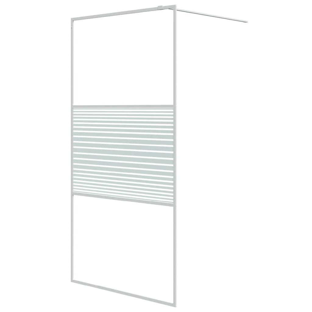 Vidaxl Walk-in shower wall 100x195 cm Transparent ESG glass white