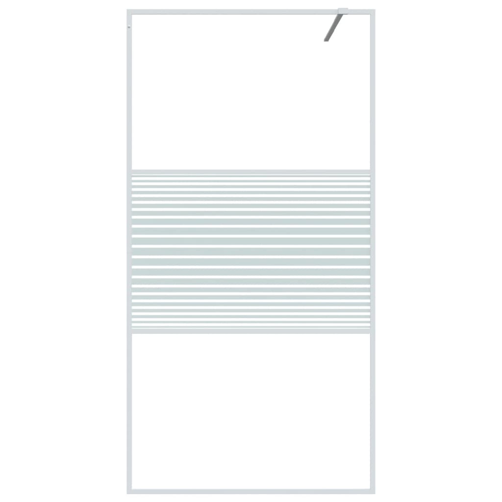 Vidaxl Walk-in shower wall 100x195 cm Transparent ESG glass white