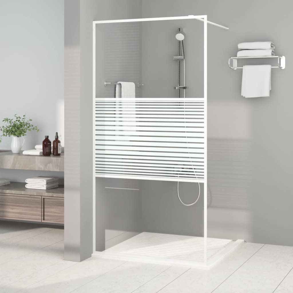 Vidaxl Walk-in shower wall 100x195 cm Transparent ESG glass white