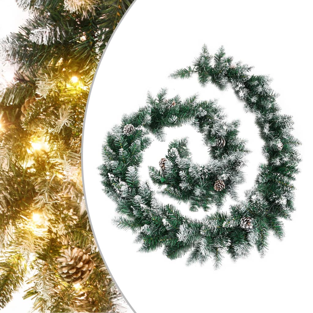 Vidaxl Božična girlanda z LED lučmi 2,7 m PVC zelena