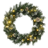 Vidaxl Christmas wreath with LED lights 45 cm PVC Green