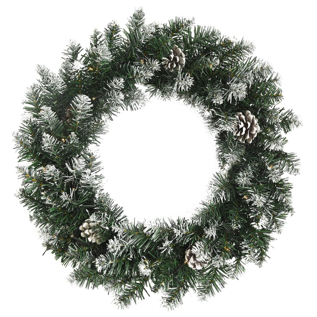 Vidaxl Christmas wreath with LED lights 60 cm PVC Green