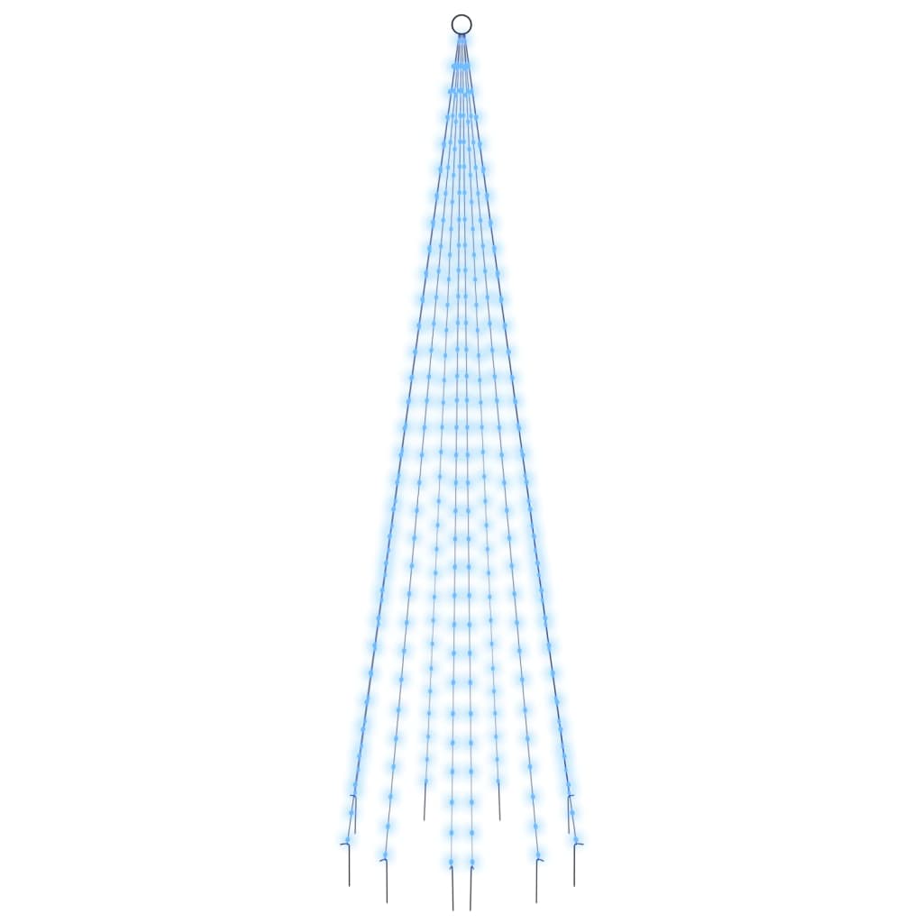 Vidaxl Flagpole Chrëschtbrued 310 LED bloe 300 cm