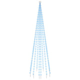 Vidaxl Flagpole Chrëschtbrued 310 LED bloe 300 cm