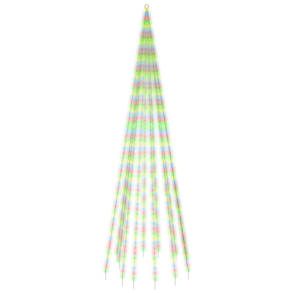 VidaXL Vlaggenmast Christmas tree 732 LEDs multicolored 500 cm