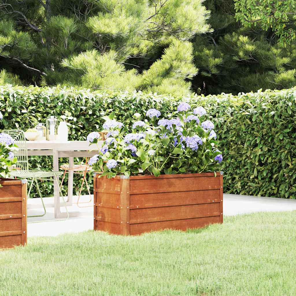 Vidaxl Planter zvedl 100x40x45 cm Corten Steel Rusty