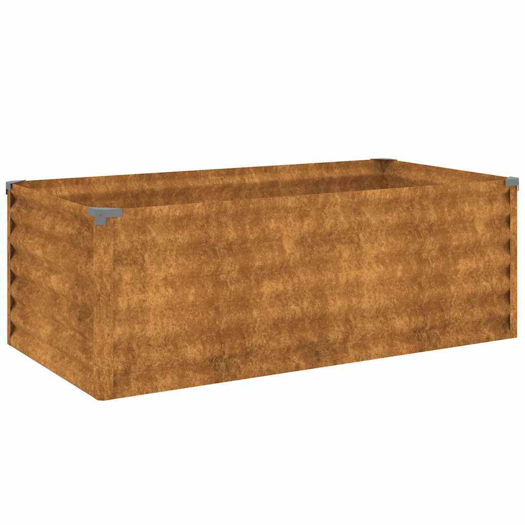 Bandeja de jardim elevada de vidaxl 100x50x36 cm aço corten