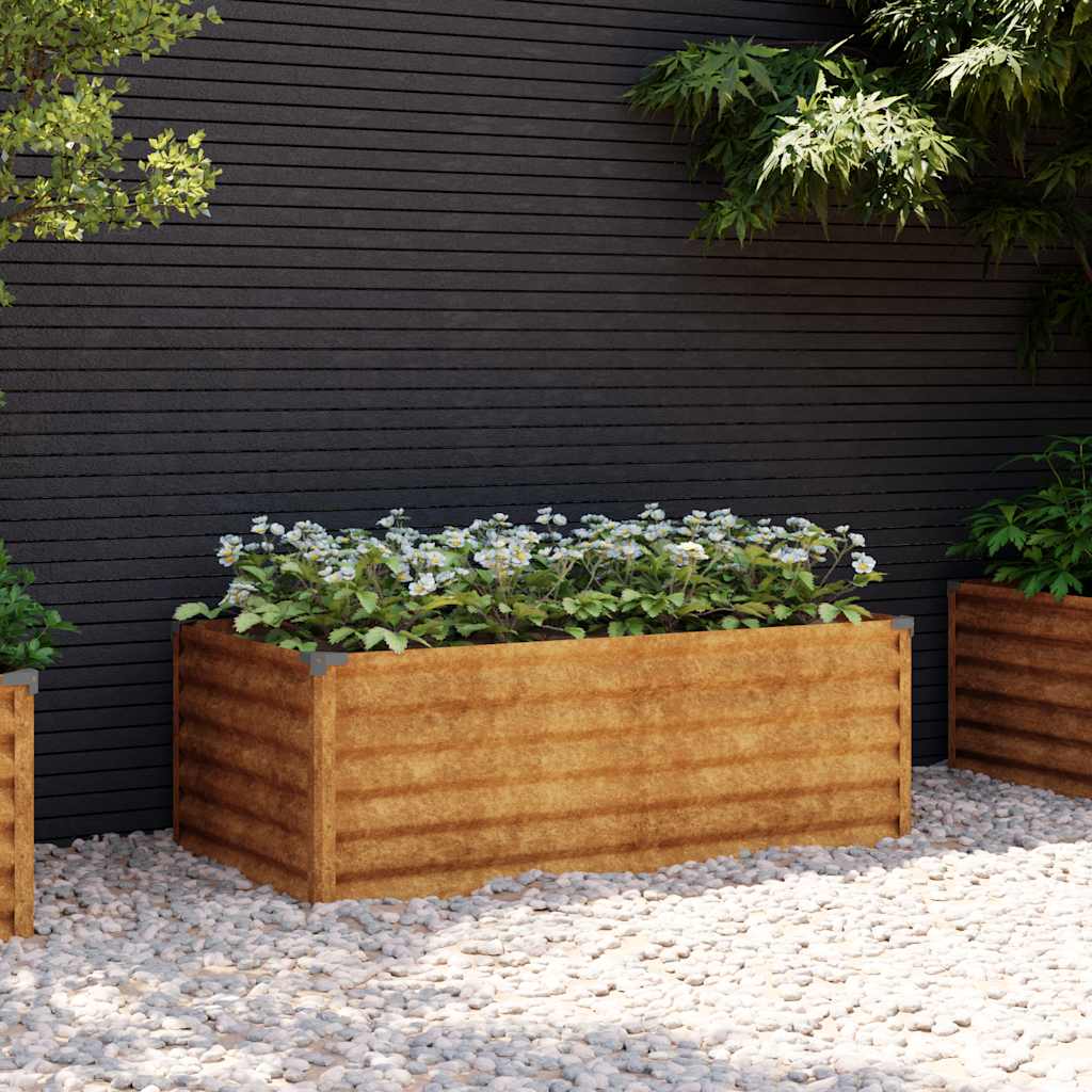 Bandeja de jardim elevada de vidaxl 100x50x36 cm aço corten