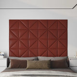 Vidaxl vægpaneler 12 stk 0,54 m² 30x30 cm Kunstig lædervin rød