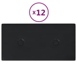 Pannelli a parete Vidaxl 12 pezzi 0,54 m² 30x15 cm in pelle artificiale nera