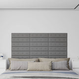 Pannelli a parete Vidaxl 12 ST 1,08 m² 60x15 cm in pelle artificiale grigio
