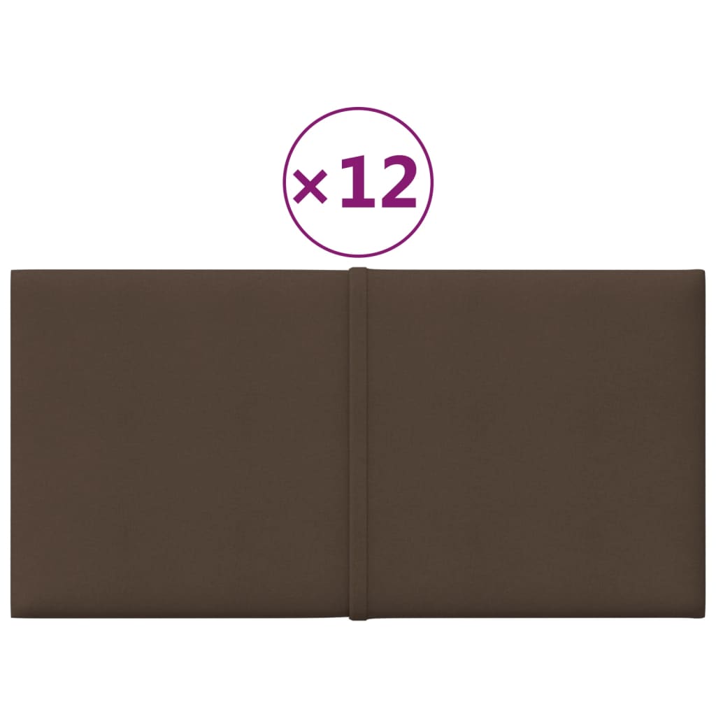 Vidaxl vægpaneler 12 stk 0,54 m² 30x15 cm stofbrun